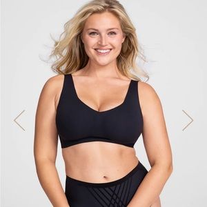Honeylove V-Neck Bra, large black.